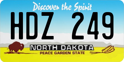 ND license plate HDZ249