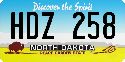 ND license plate HDZ258