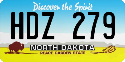 ND license plate HDZ279