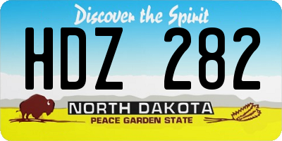 ND license plate HDZ282