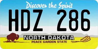 ND license plate HDZ286