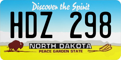 ND license plate HDZ298