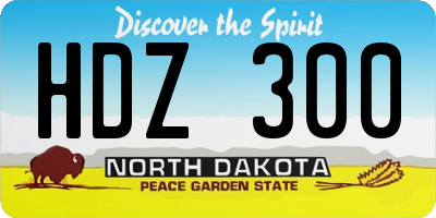 ND license plate HDZ300