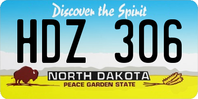 ND license plate HDZ306