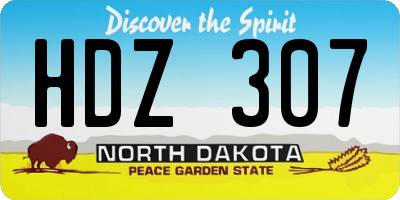 ND license plate HDZ307