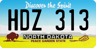 ND license plate HDZ313