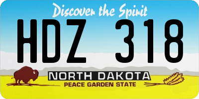 ND license plate HDZ318