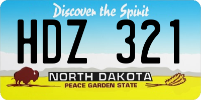 ND license plate HDZ321
