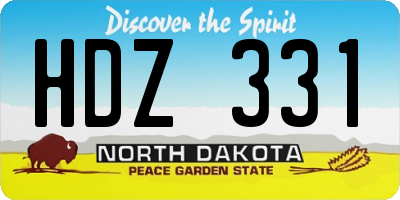 ND license plate HDZ331
