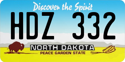 ND license plate HDZ332
