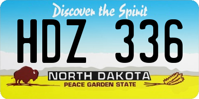 ND license plate HDZ336