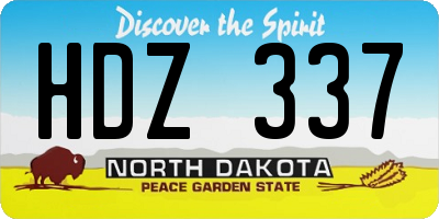 ND license plate HDZ337