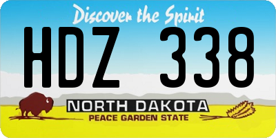 ND license plate HDZ338