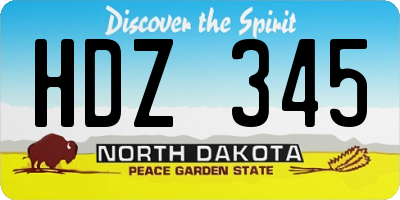 ND license plate HDZ345