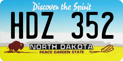ND license plate HDZ352