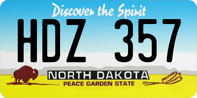ND license plate HDZ357