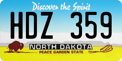 ND license plate HDZ359