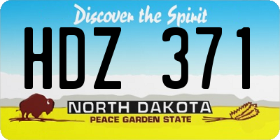 ND license plate HDZ371