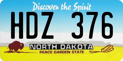 ND license plate HDZ376