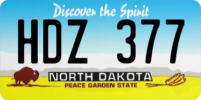 ND license plate HDZ377