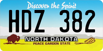 ND license plate HDZ382