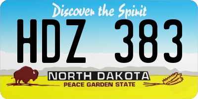 ND license plate HDZ383