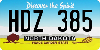 ND license plate HDZ385