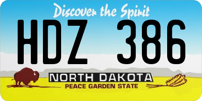 ND license plate HDZ386