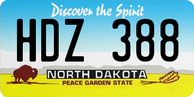 ND license plate HDZ388