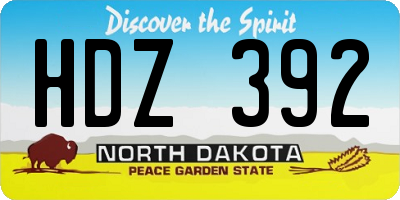 ND license plate HDZ392