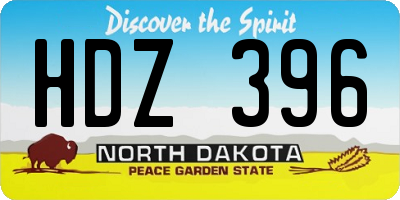 ND license plate HDZ396