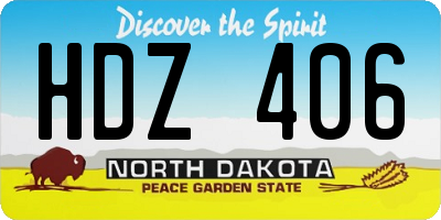 ND license plate HDZ406