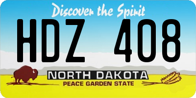 ND license plate HDZ408
