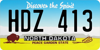 ND license plate HDZ413