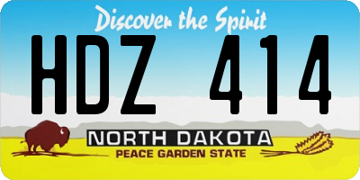ND license plate HDZ414