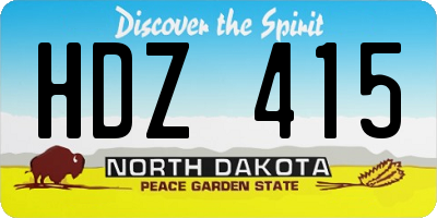 ND license plate HDZ415