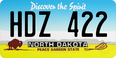 ND license plate HDZ422