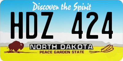 ND license plate HDZ424