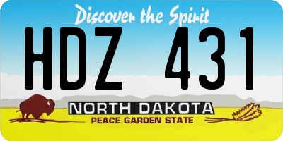 ND license plate HDZ431