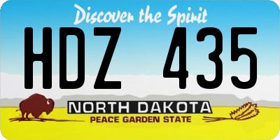 ND license plate HDZ435
