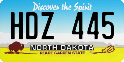 ND license plate HDZ445