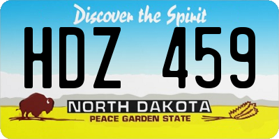 ND license plate HDZ459