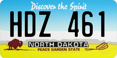 ND license plate HDZ461