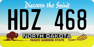 ND license plate HDZ468
