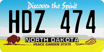 ND license plate HDZ474