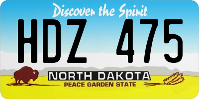 ND license plate HDZ475