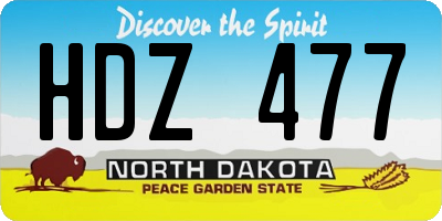 ND license plate HDZ477
