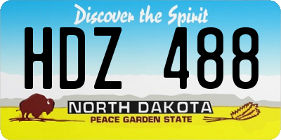 ND license plate HDZ488