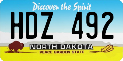 ND license plate HDZ492