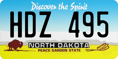 ND license plate HDZ495